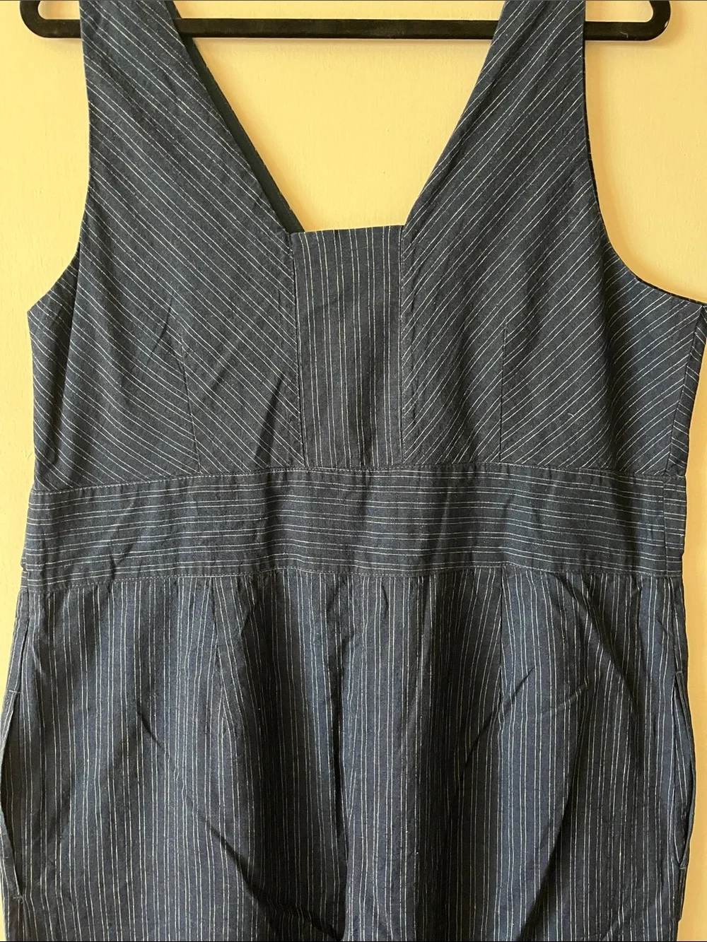 Banana Republic Navy Blue Linen-Blend Jumpsuit